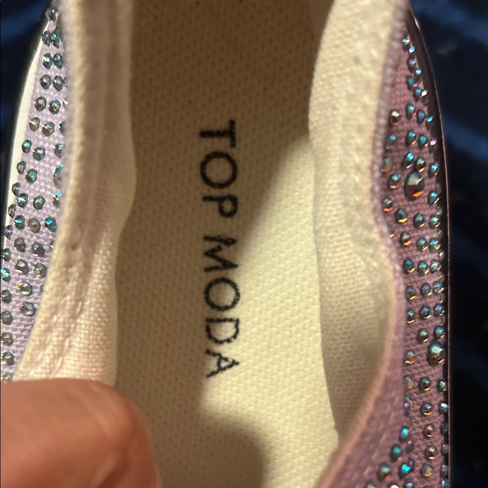TOP Moda Light Purple Rhinestone Sneakers - Picture 2 of 6